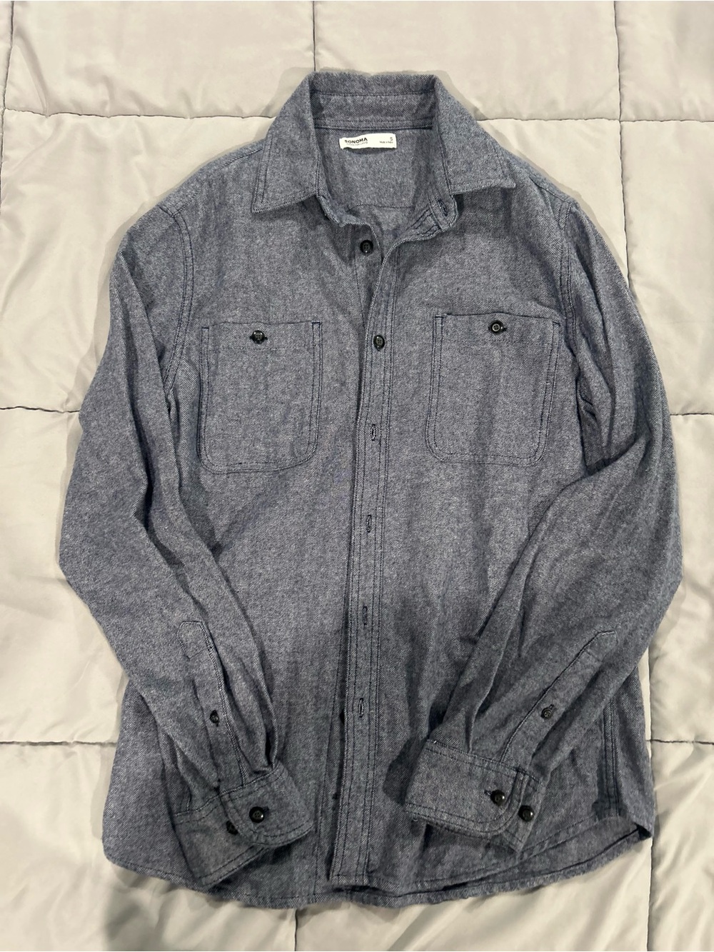 Sonoma Men's Slate Gray Casual Button-Down Shirt